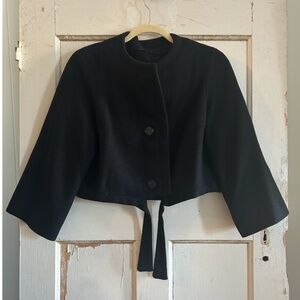 Vintage 50’s/60’s Black Wool Crop Tie Jacket - Small